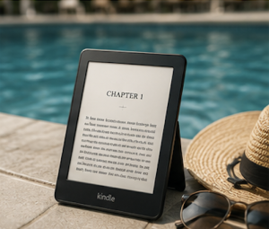Kindle beside resort pool